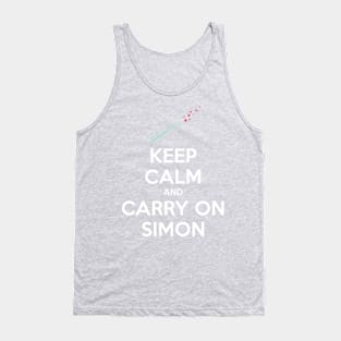 Keep Calm and Carry On Simon (White Text) Tank Top